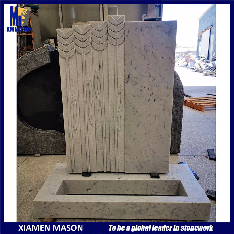 Cheap Price Hunan White Marble Memorial Stone for Graveyard Headstone