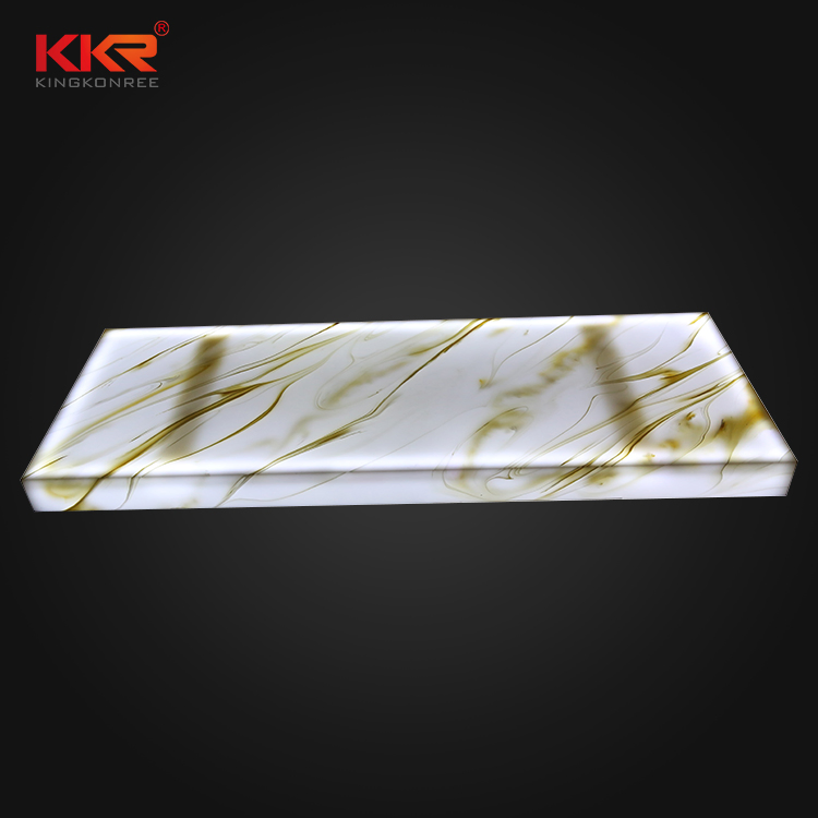 Bench Top Countertops Design Artificial White Marble Translucent Bathroom Vanity Top