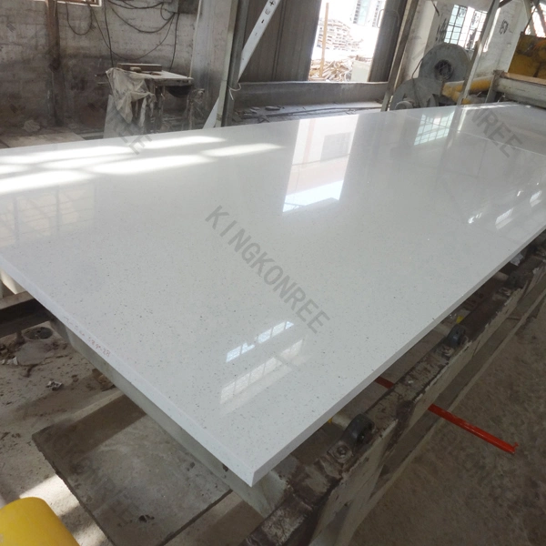 Bianco Carrara Veined Marble Pattern Artificial Stone Quartz Slab 0829