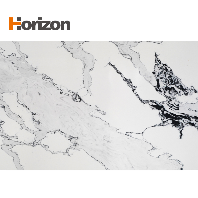 2025 Horizon Surface Polished Artificial Stone Pure White Quartz Slab