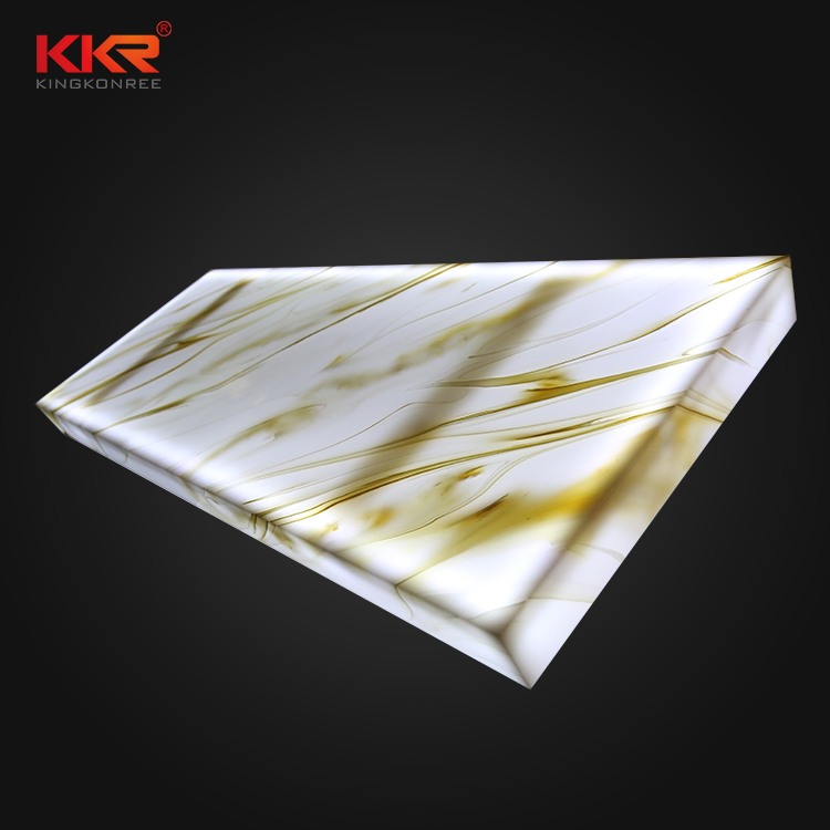 Bench Top Countertops Design Artificial White Marble Translucent Bathroom Vanity Top