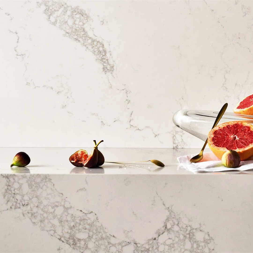 Caesarstone 5031 Statuario Marble Looking Calacatta Veined Quartz Stone Plate