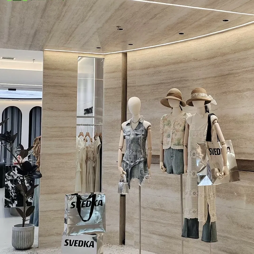 Lightweight and Wall Panel Flexible Travertine Texture Stone Panel - Natural Stone Powder