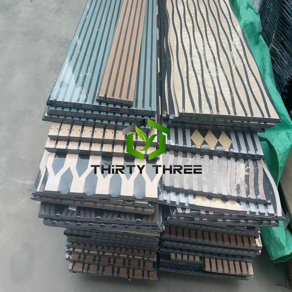 Technical Wooden Nature Wooden Melamine Sticker PVC Slat Flute Acoustic Wall Panel