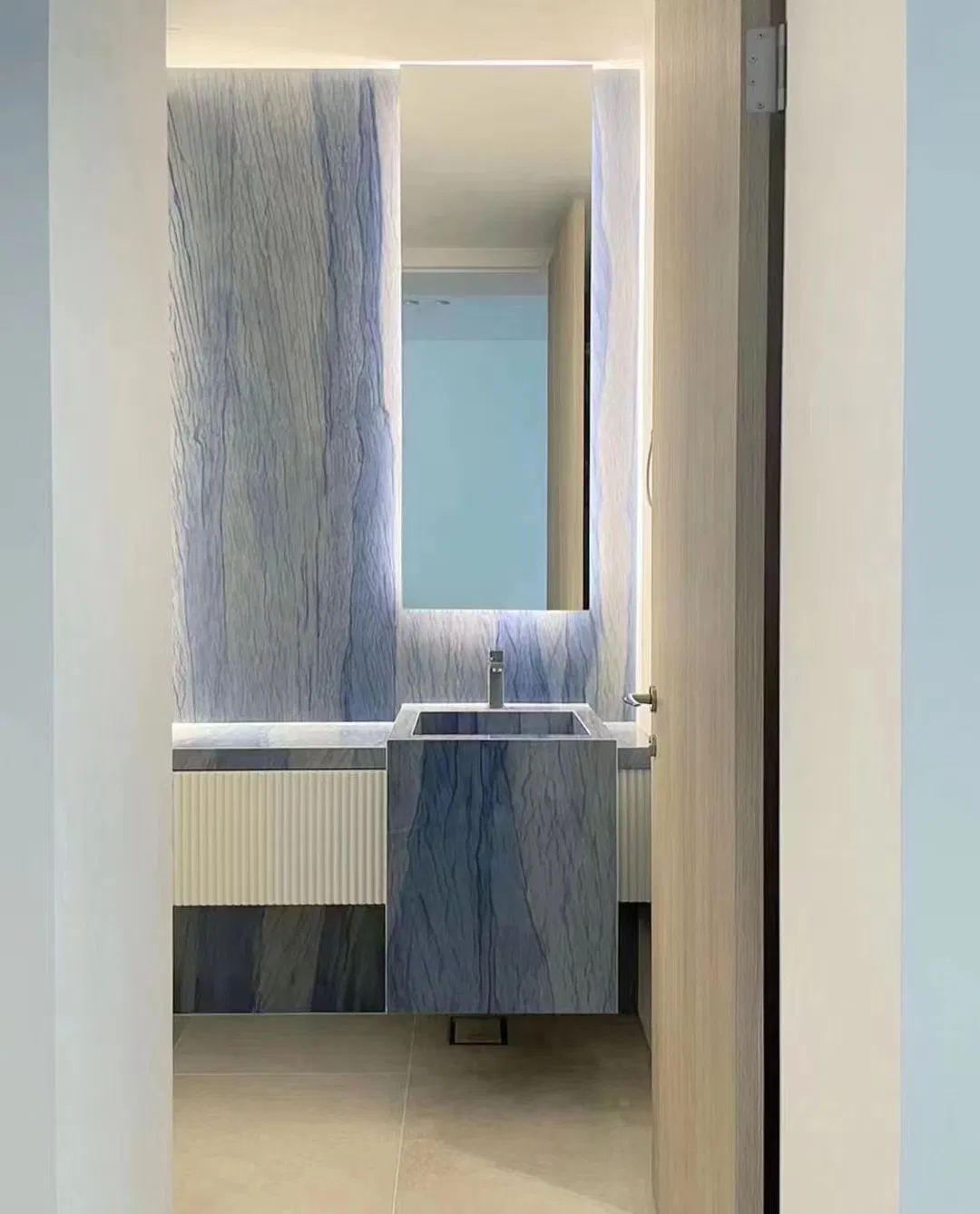 Recycled Marble Counter Top in High-Performance Resin with Custom Patterns