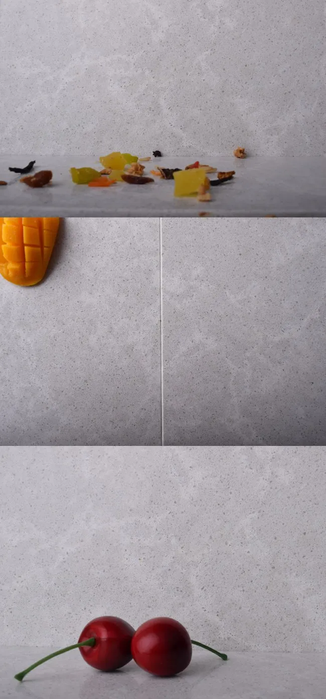 Grey Veined Engineered Quartz Stone Display