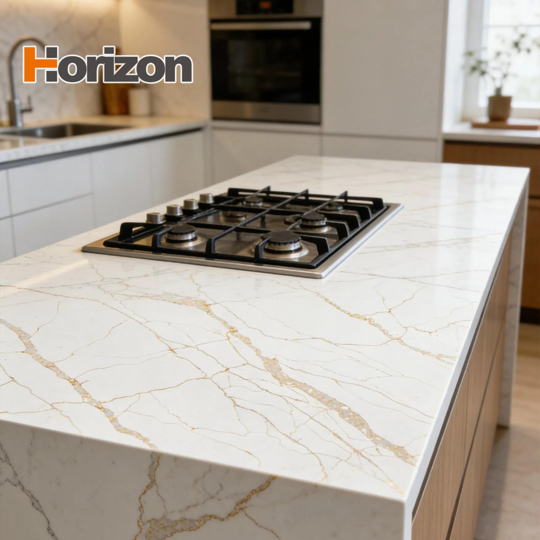 Stunning Gold Veined Imitation Quartz Stone for Home Decor