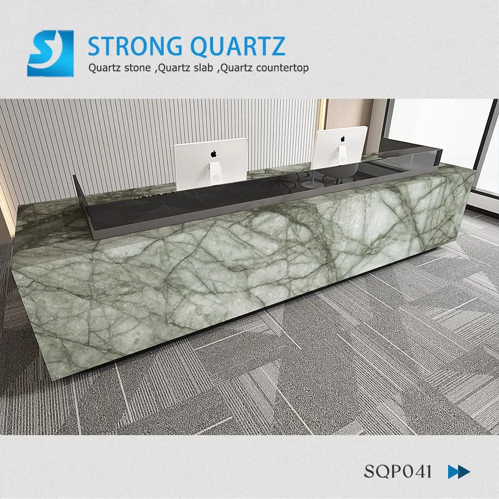 Natural Marble Green Veins 3D Printed Quartz Stone for Countertops of Home/Project