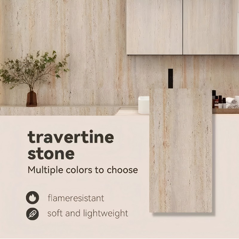 Flexible Ceramic Tiles Outdoor Wall Decoration Travertine Foshan Bending Soft Stone