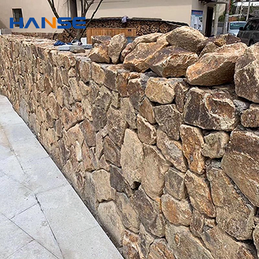 External Wall Cladding Random Stack Limestone Natural Cheap Rusty Split Face Slate Stone