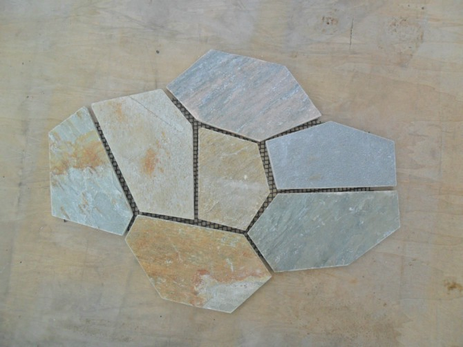 Culture Stone Gray/Black/Gold/Rusty Slate Stone Veneer Paving Stone Flagstone with Net