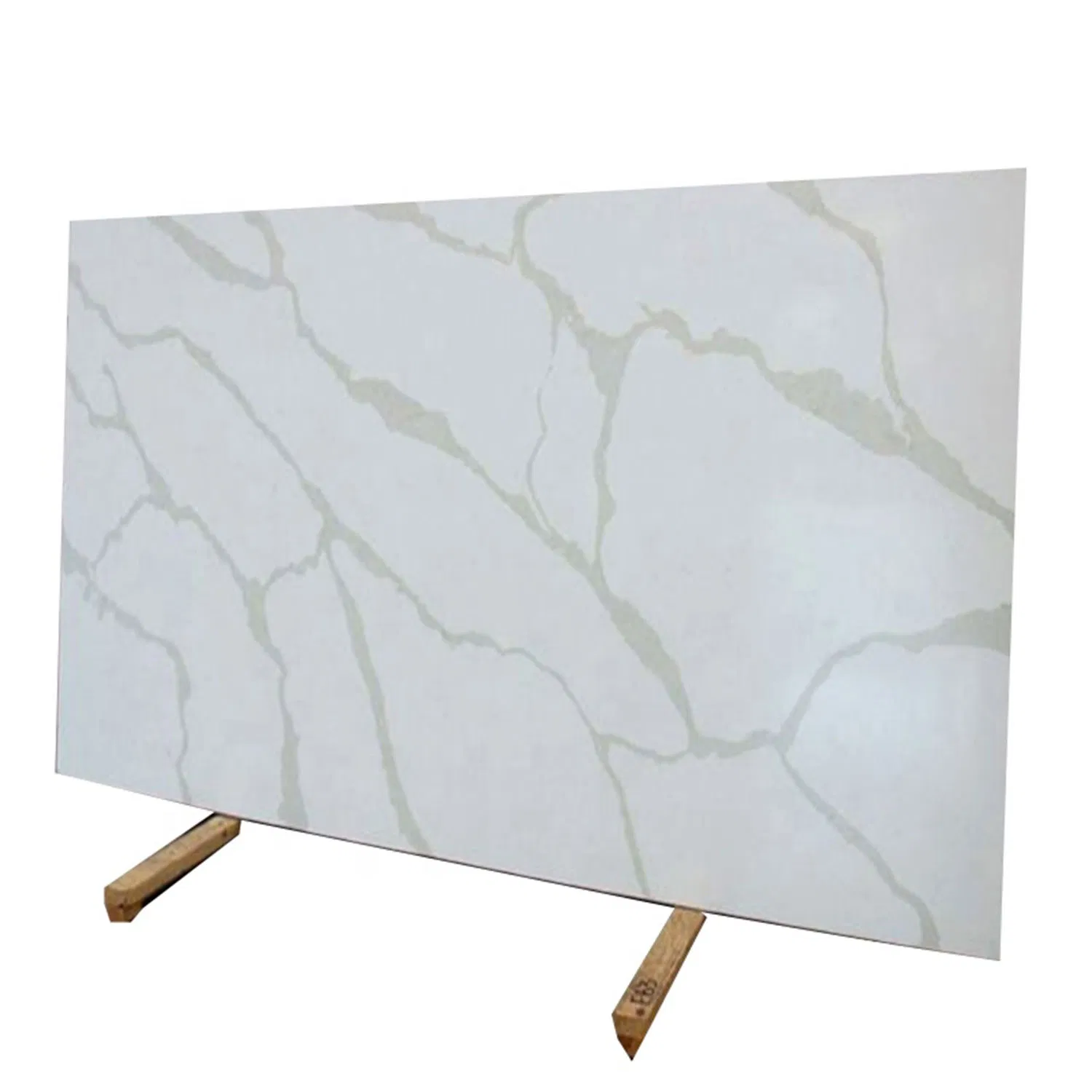 Hot Selling White Artificial Calacatta Solid Surface Quartz Countertop in America