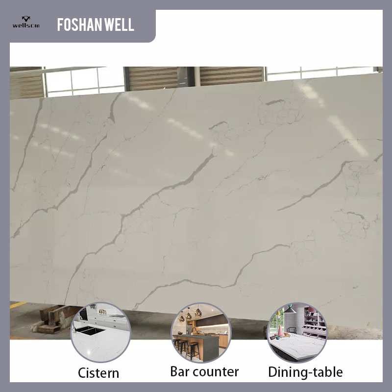2025 Home Use and Hotel Use 3200*1600 White Quartz Slabs Large Slabs for Living Room Kitchen Countertop
