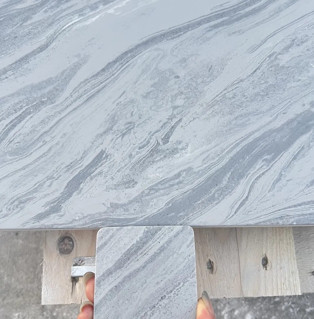 Building Materials Eshine Terra Grey Imitate Terrazzo Marble China Hanex Solid Surface Price Corian Solid Surface Artificial Stone Artificial Marble Slabs