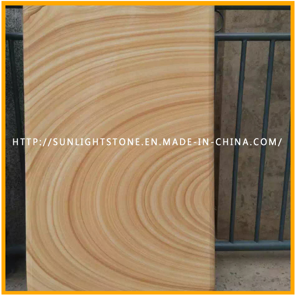 Natural Honed Chinese Yellow Wood Grain Sandstone