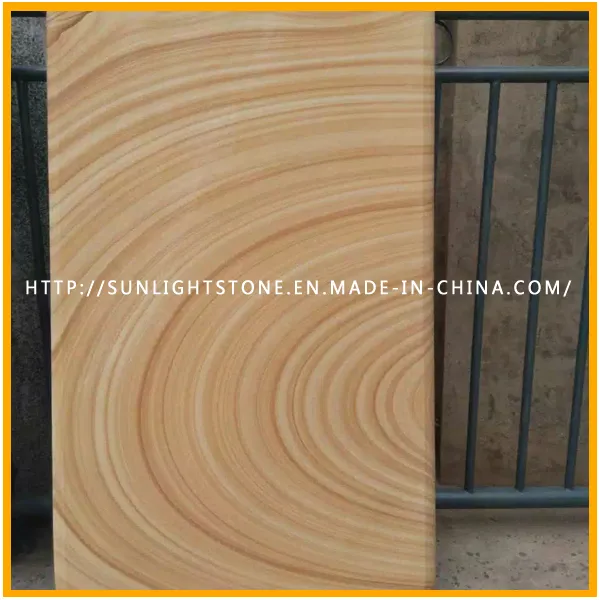 Natural Honed Chinese Yellow Wood Grain Sandstone