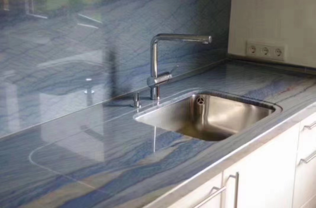 Recycled Marble Counter Top in High-Performance Resin with Custom Patterns