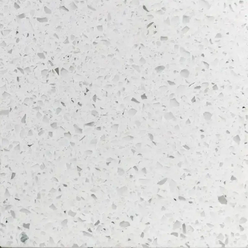 Pure White Quartz Slab Panel Artificial Quartz Countertop Panel in Sparkling White