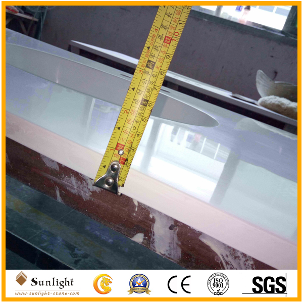 High Quality Artificial White Stone Cultured Marble Vanity Top with Sink for Hotel