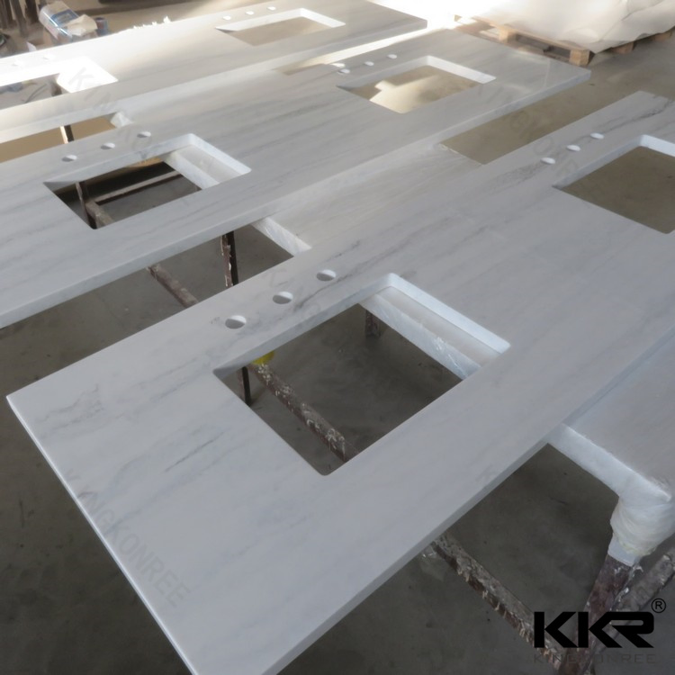 Customized Size Hotel Artificial Marble Solid Surface Vanitytop