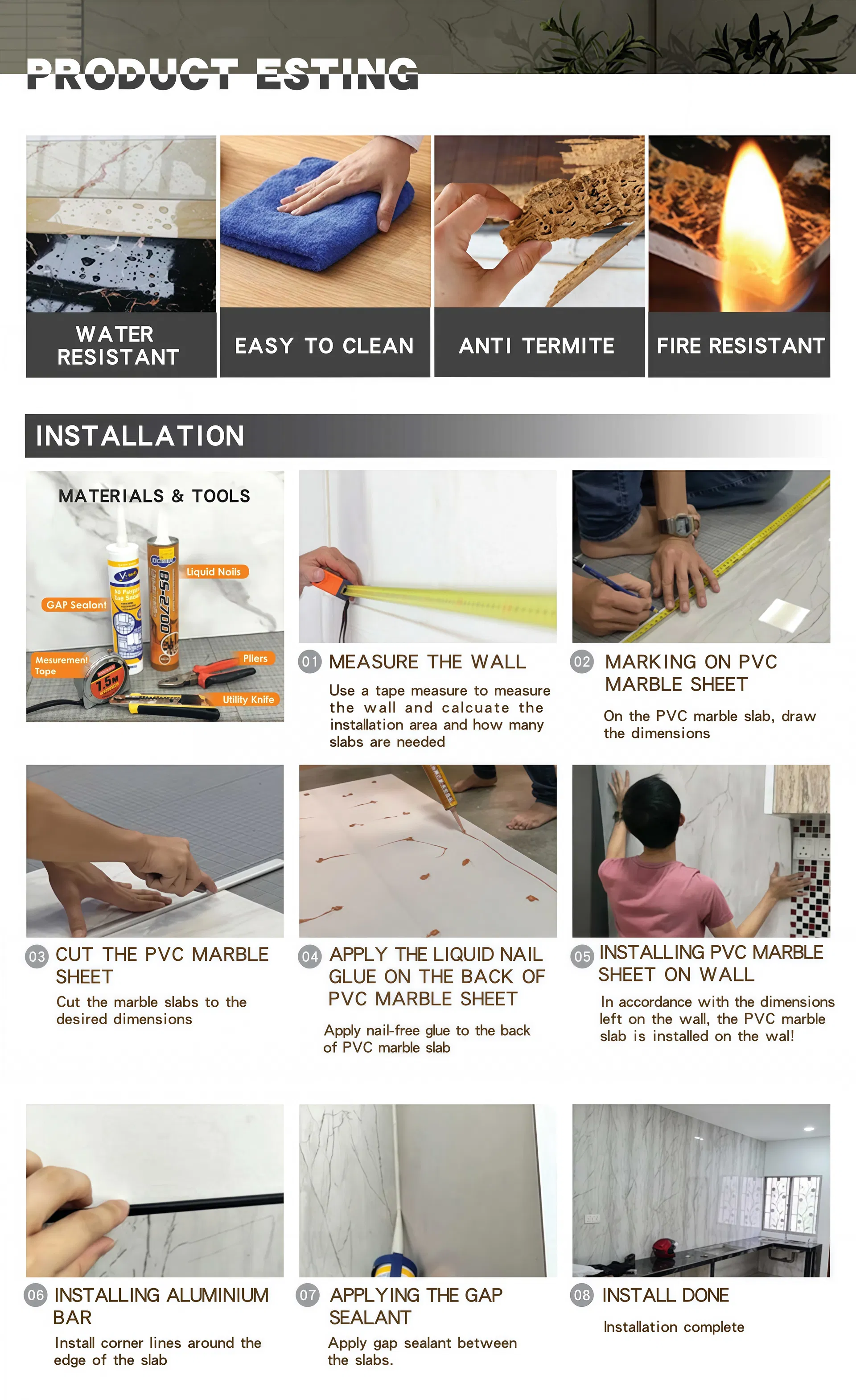 Stone Look PVC Finish