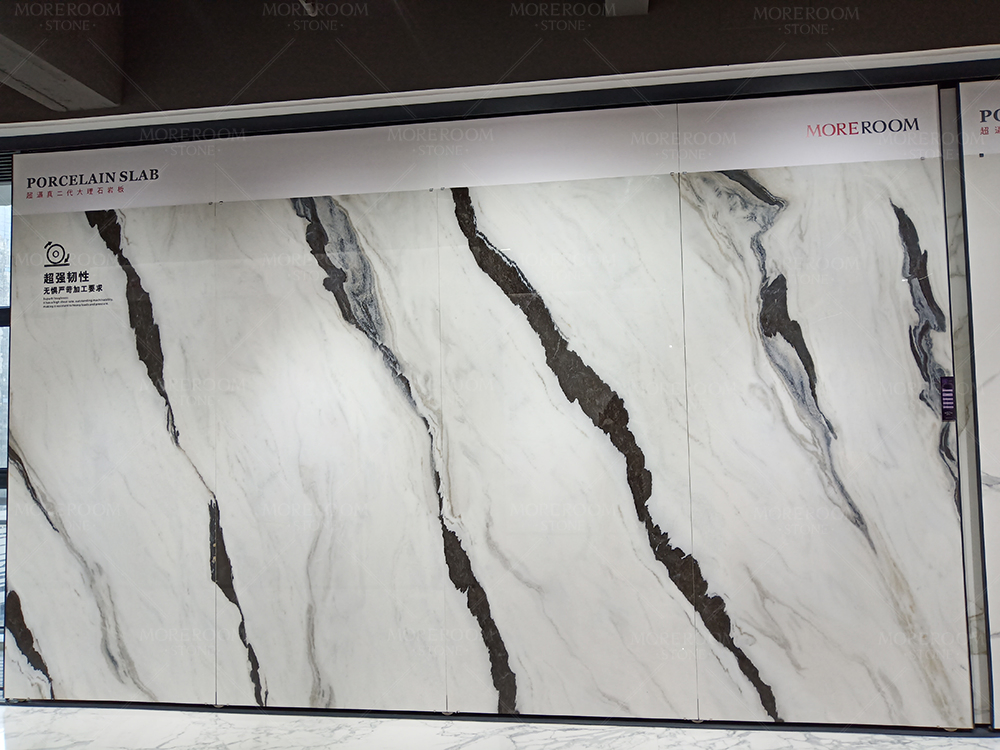 Basic Customization 1200*2600mm Panda White Marble Look Ceramic Big Size Porcelain Floor Tile Sintered Stone for Hotel/Interior