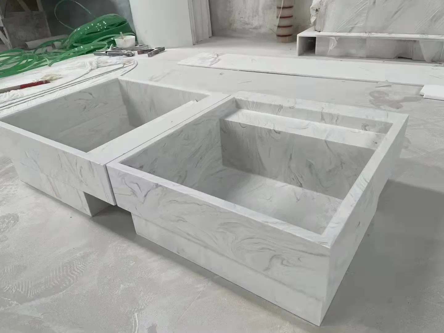 Factory Wholesale Price 24, 36 Inch Double Bowl Artificial Stone Marble Quartz Corian Solid Surface Bathroom Vanity Cabinet Bathroom Vanity Top