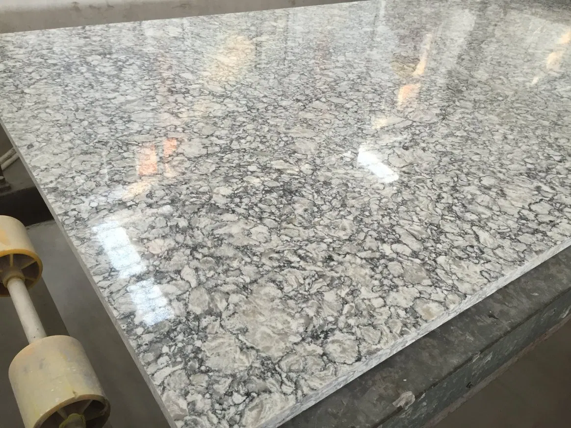 White Veined Engineered Quartz Stone Slab for Sale
