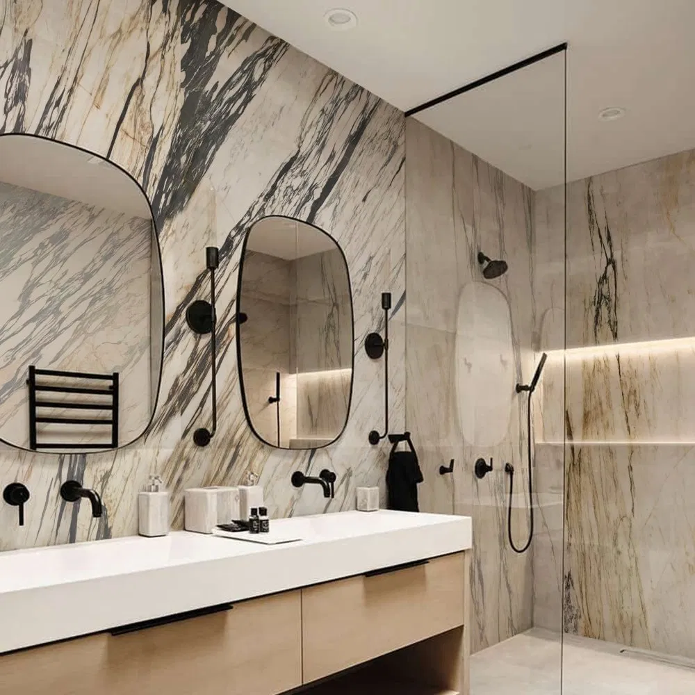 Premium Artificial/Natural Marble Stone for Hotel &amp; Villa Interiors, Including Kitchen Countertops, Bathroom Floors, Wall Panels, Tiles, Stairs, Window