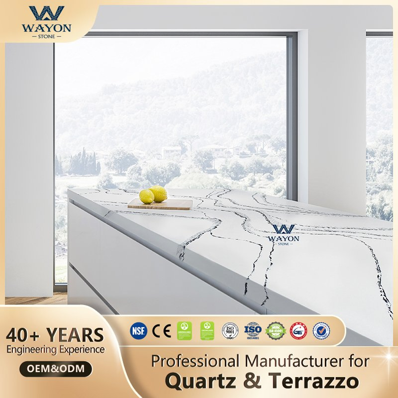 New Design Big Slabs Quartz Countertops Artificial Quartz Stone Slabs White Calacatta Engineered Quartz Stone Surface
