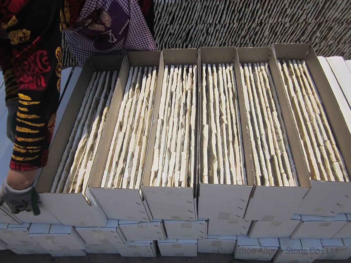 Natural Split Yellow Slate Ledger Stone Panels Stacking Stones for Indoor Outdoor Decoration Wall