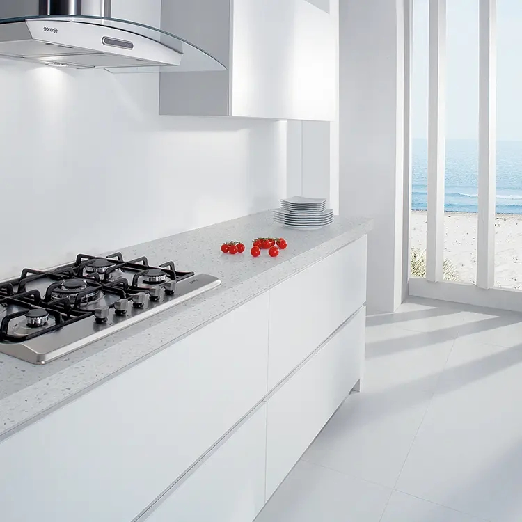 Kitchen Countertop Quartz Artificial Stone White Modern Style Marble Countertop