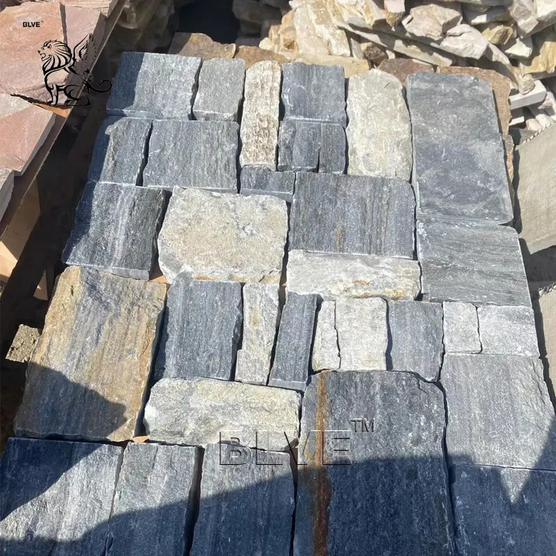 Outdoor Blue Culture Slate Flagstone Exterior Wall Cladding Stone Natural Stack Stone Veener Factory