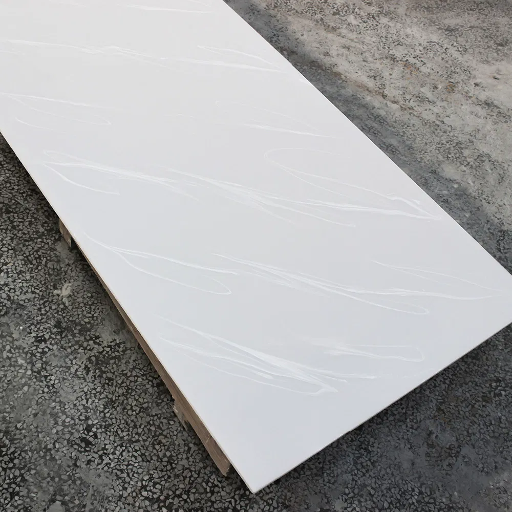 Premium White Artificial Marble Acrylic Slab for Elegant Kitchen Countertops
