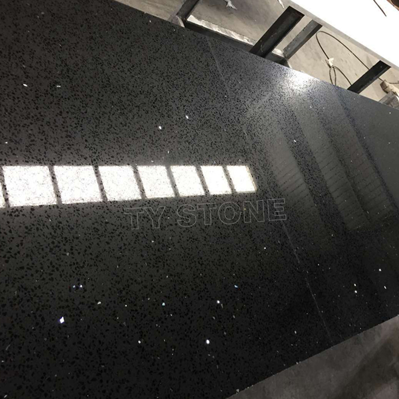 Black Sparkle Artificial Quartz Stone Countertops