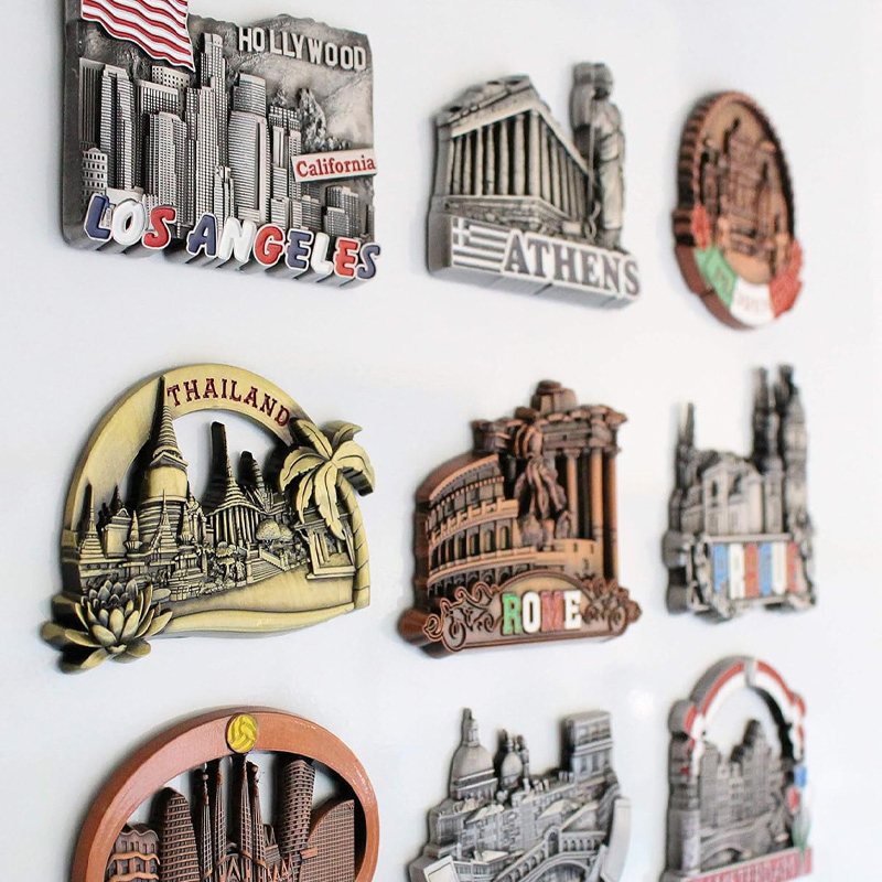 Custom Travel Souvenirs Cities Metal 3D Fridge Magnet From Around The World Tourism Souvenirs
