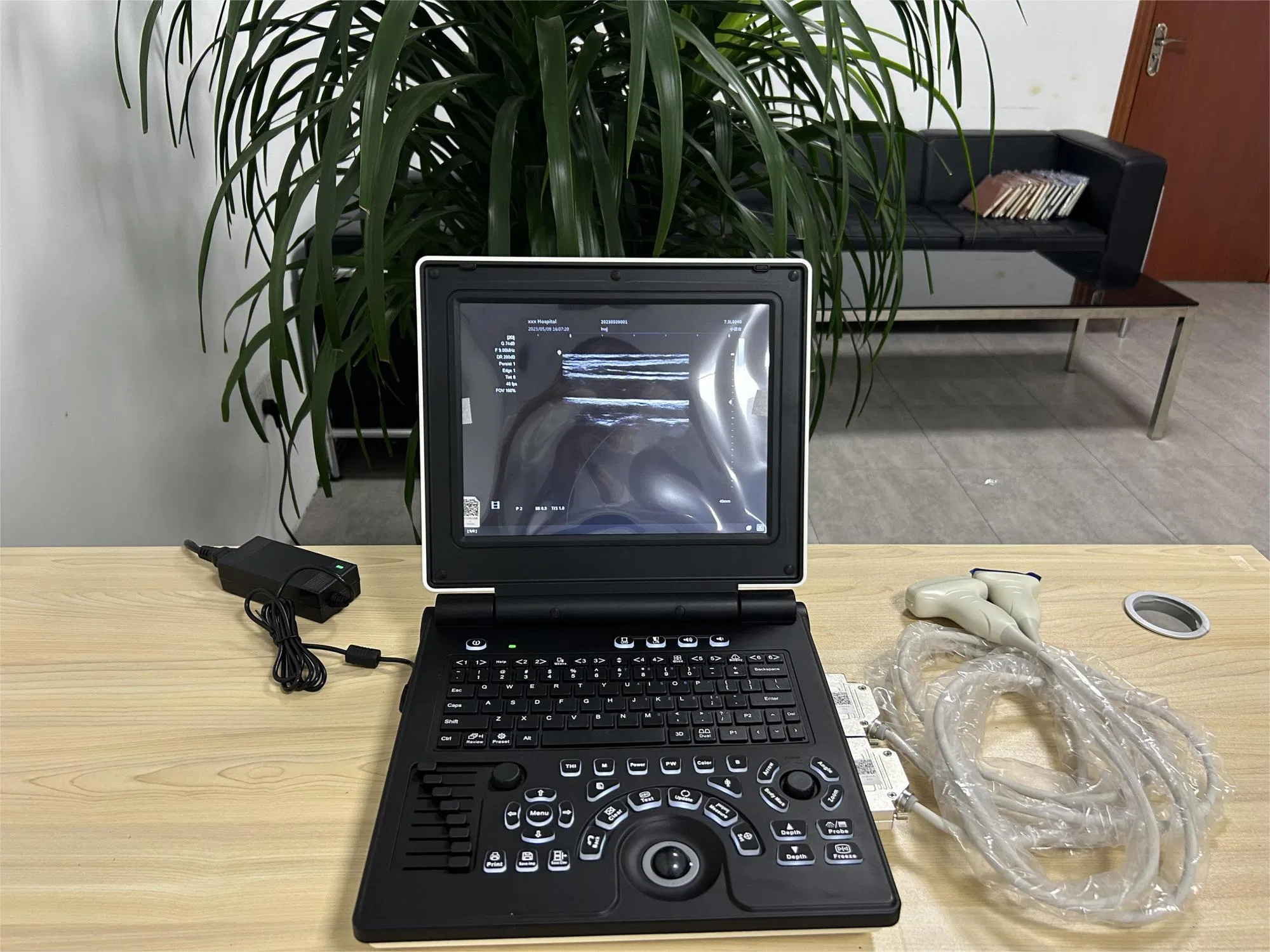 Portable Digital Ultrasound Machine-12"LED Display, 2 Probe Ports, Multi-Mode Imaging System