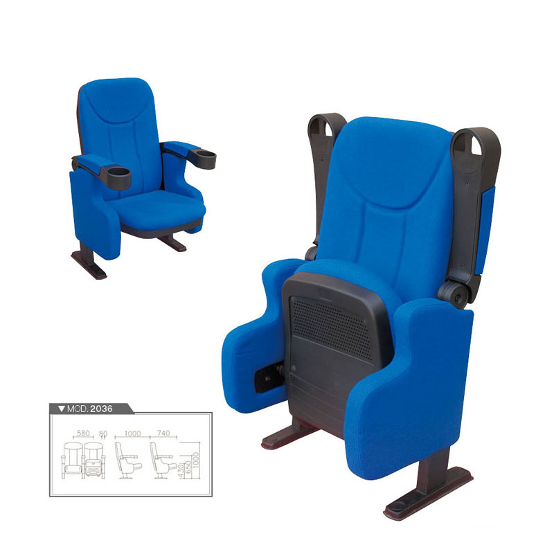 Commercial VIP Theater Public Seating Fabric Seating Cinema Church School Auditorium Chair for Public Hall Furniture Contract (HYSD-2041)