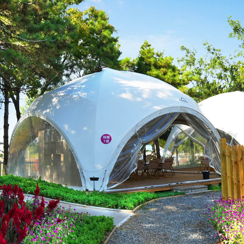 Accommodation Factory Resort Coody Square Dome Tent Luxurious Tourism Hotel Tents