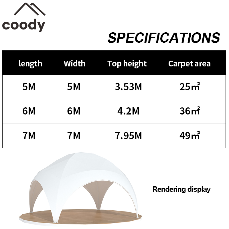 Accommodation Factory Resort Coody Square Dome Tent Luxurious Tourism Hotel Tents