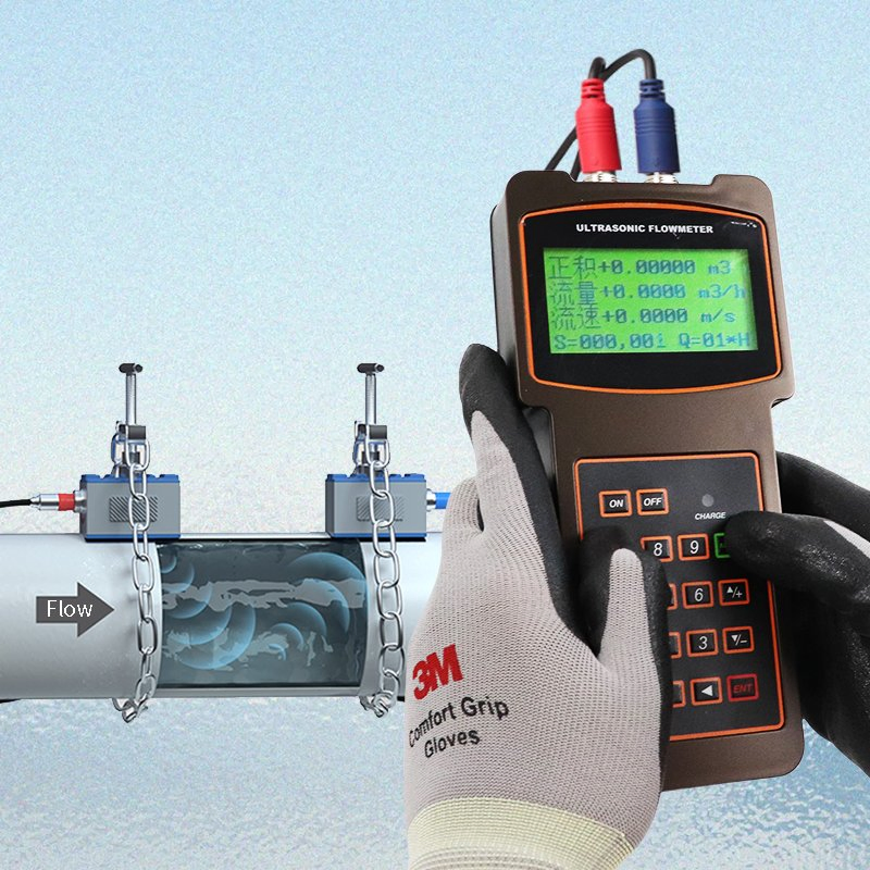 Portable Ultrasonic Flowmeter OEM Handle Portable Clamp on Ultrasonic Flow Meter for Water Smart Hedland Non Contact Flow Meter Non Invasive Tuf-2000