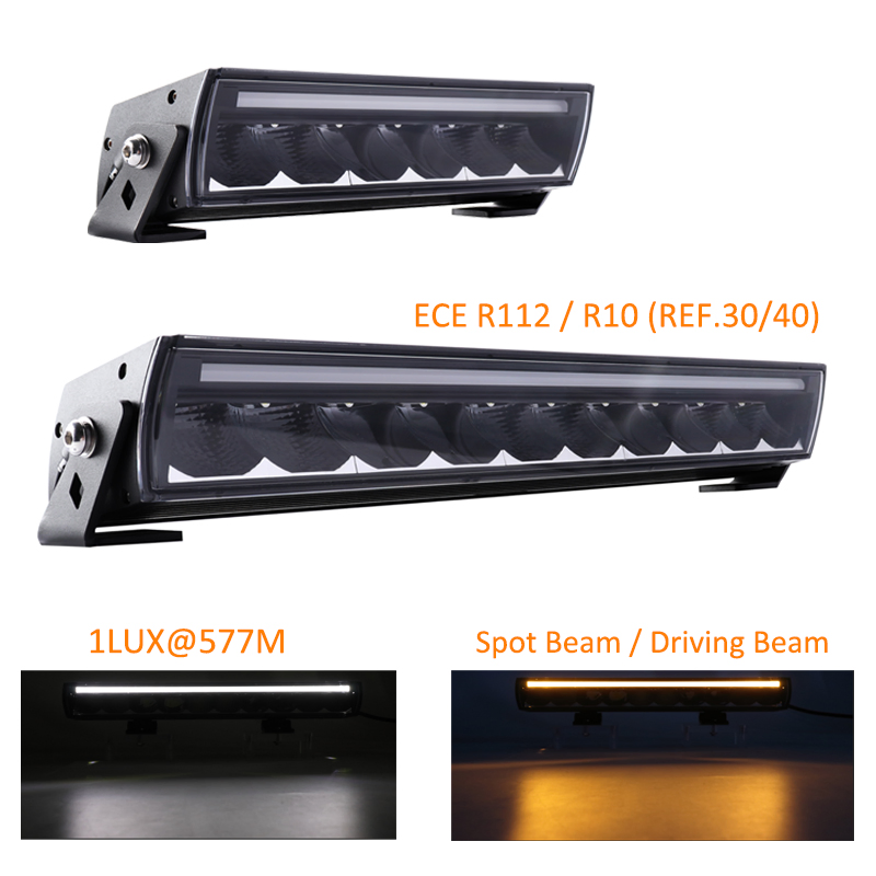 Brtled Patent White Amber DRL LED Light Bar Screwless off-Road Car ATV LED Light Bar LED Bar Offroad Lights