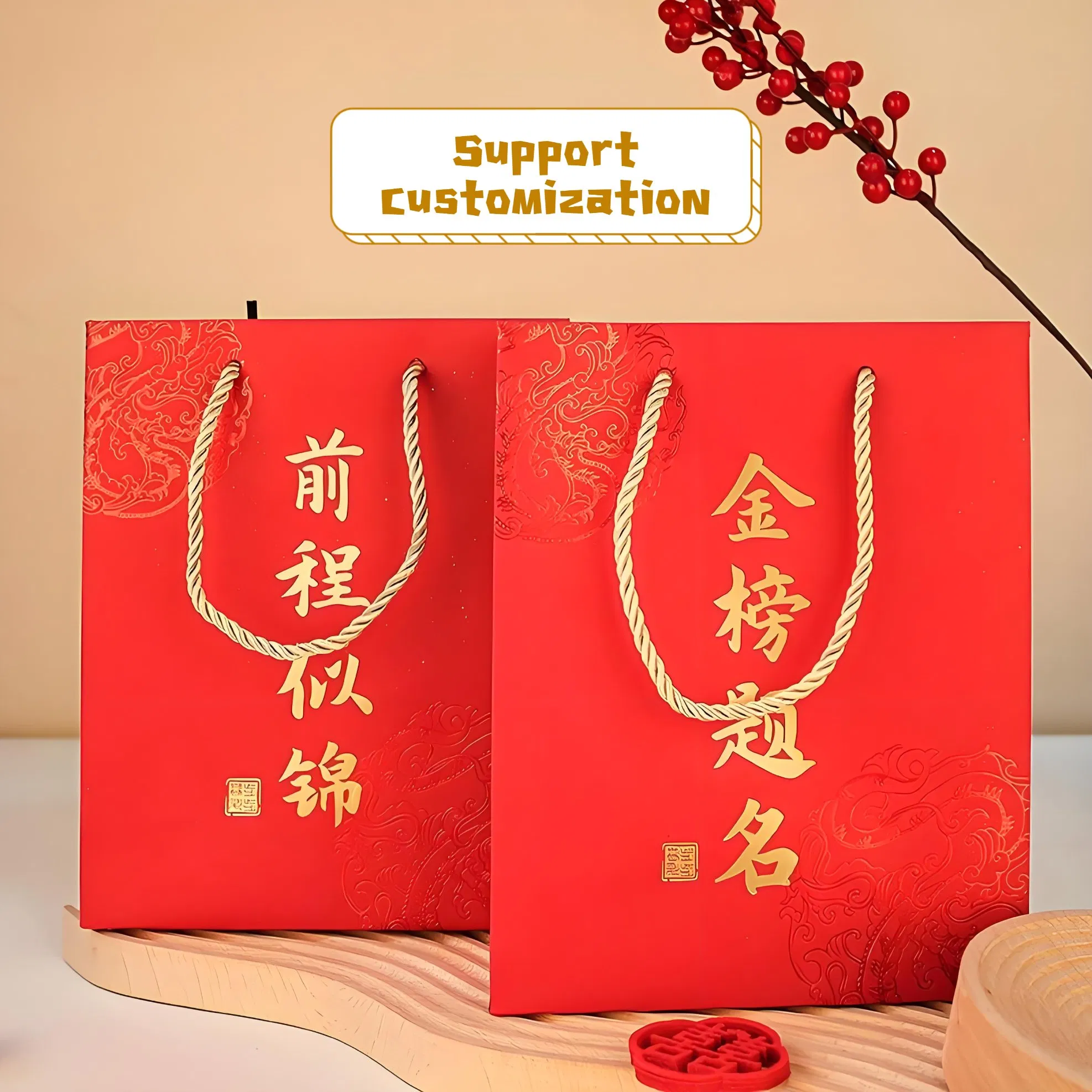 The New Listing Hand Length Handle Craft Paper Bag with Logo Shopping Bag Household Products Offset Printing Art Paper Accept