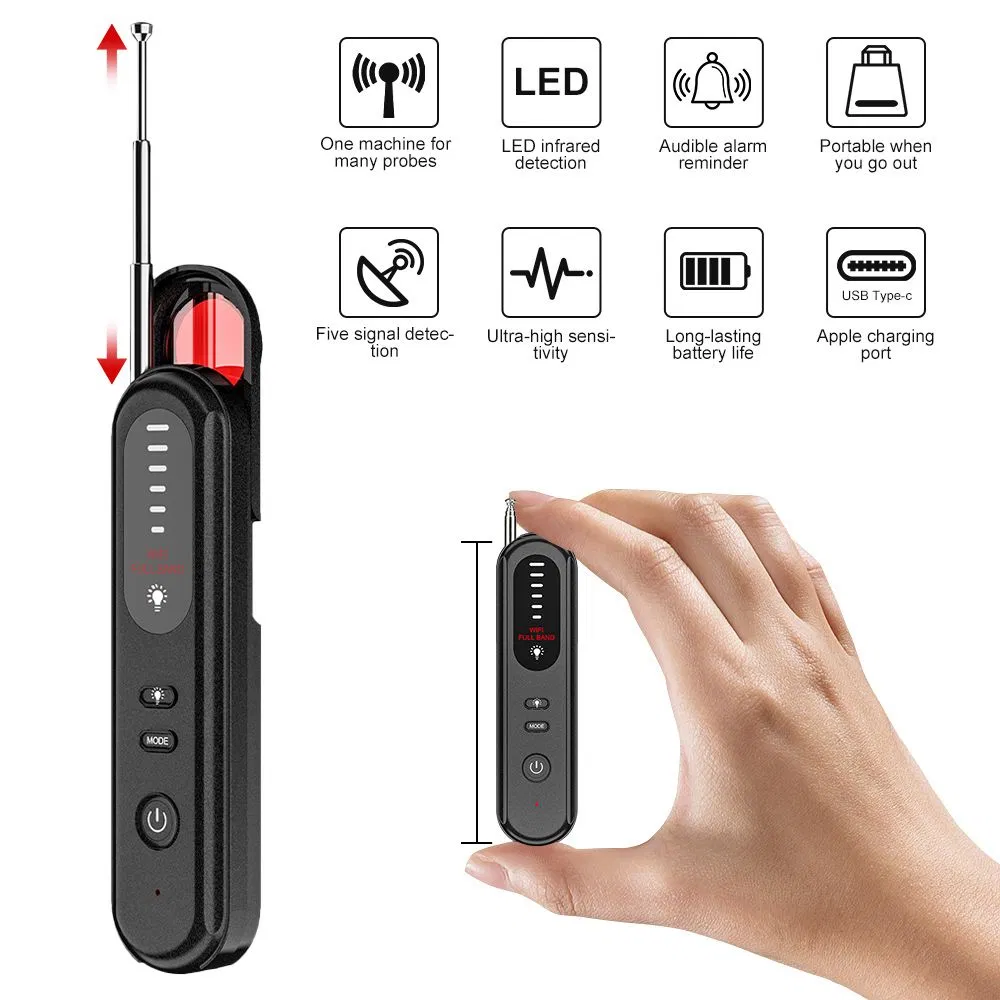 Portable Pen Shaped Camera Detector High Sensitivity Anti Spy RF Signal Detection Cell Phone Detector
