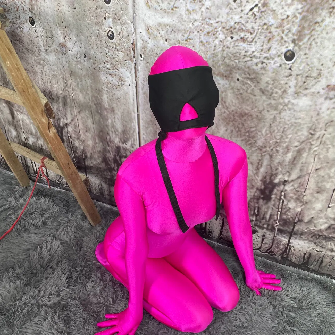 Slave Games for Adult Mask Sexy Lingerie Open Nose Eyes Mask Bondage Headgear Cosplay Bdsm Costume Kit