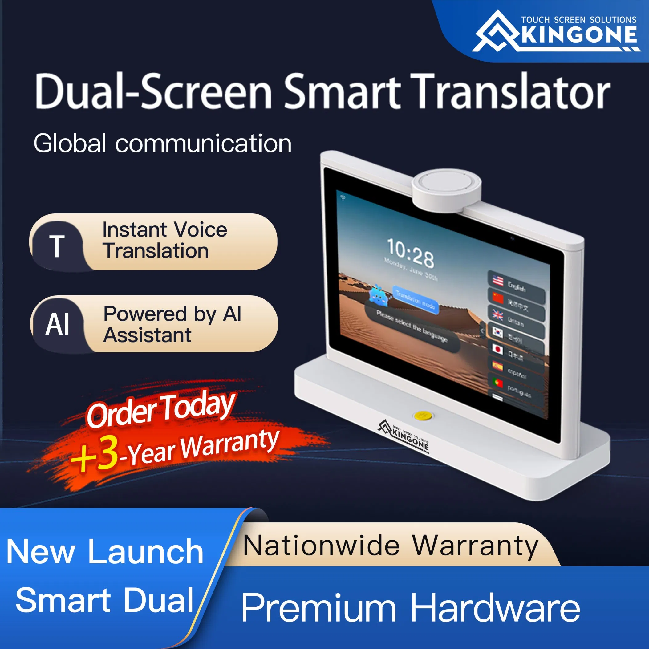 Ai Powered Translator Device with Visual Error Correction Supports 37 Languages for Front Desk and Customer Service