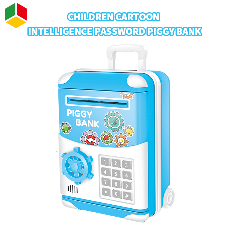 QS New Style Pull Rod Box Creative Piggy Bank Toys Children Puzzle Financial Mini Safe Deposit Box Electric ATM Piggy Bank Toys