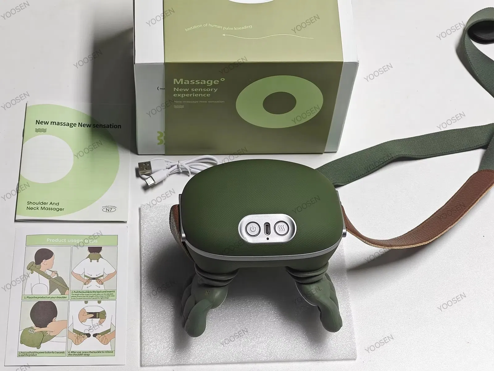 Master Hand Ultra-Quiet New Generation Bionic Finger Heated Neck &amp; Shoulder Massager N7 Listing with Remote Control New Product