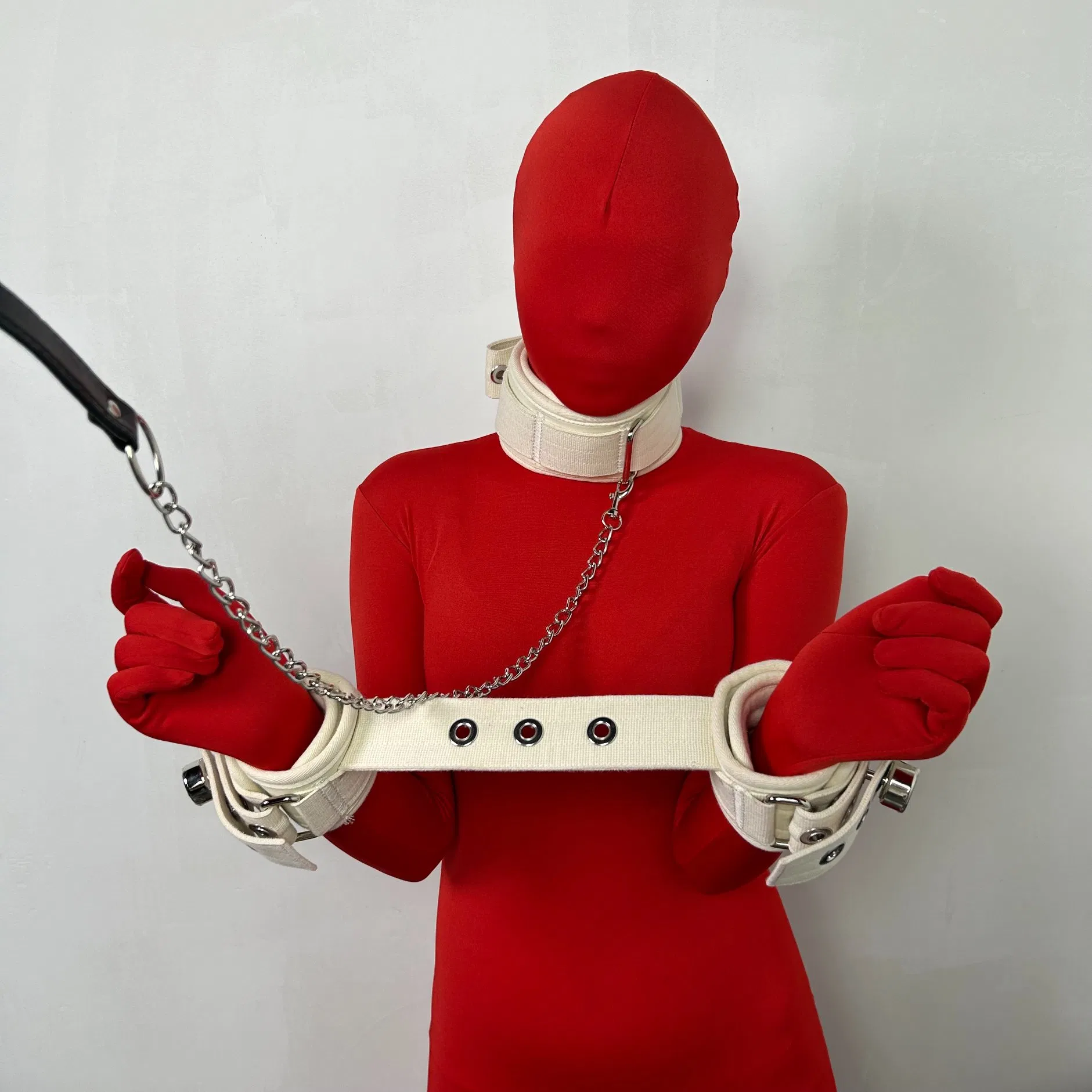 Bondage Collar Set with Handcuffs Choker Leash Cotton Strap Wrist Segufix Restraints Bdsm Game Adult Sex Toys Adjustable Adult Toy