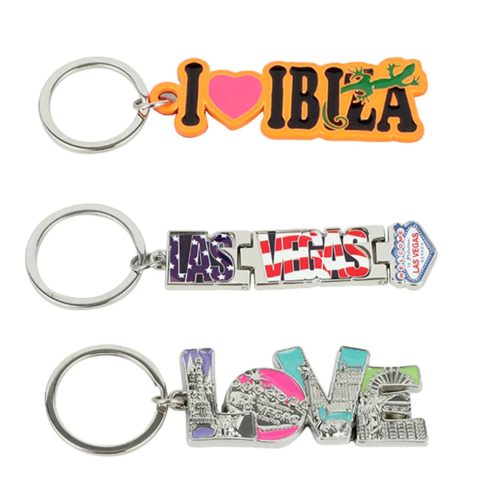 Personalized Custom Logo Promotional Gift Tourism Souvenir Soft Enamel Metal Key Chain